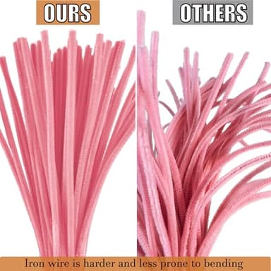 ESUOHYM 200 PCS Pink Colors Pipe Cleaners Craft Chenille Stems DIY Art Supplies Colorful Thick Fluffy Fuzzy Wire Sticks Bulk for Kids and Adults (Pink) - Image 4