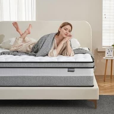Giovanly Full Mattress, 12 Inch Full Size mattresses | Medium Firm - Cooling Gel Memory Foam & Zoned Pocket Coils for Pressure Relief, Spinal Alignment & Extra Lumbar Support | Motion Isolation | - Image 1