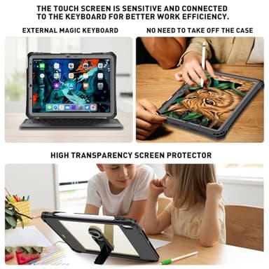 2024 iPad Air 6th/5th/4th Gen Waterproof Case - 360 Full-Body Protection, Easy Access to Apple Pencil & Touch ID, with Portable Stand, Lanyard, & Shockproof Cover for iPad Air 11 Inch & 10.9 Inch - Image 5
