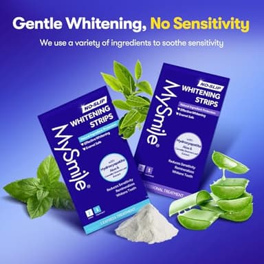 MySmile Teeth Whitening Strips 14 Treatments Kit, Hydroxyapatite-Infuse White Strips, Non-Sensitive Teeth Whitening with Soothing Natural Ingredients, Enamel-Safe, Residue-Free, Non-Slip(28 Count) - Image 4