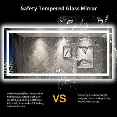 LOAAO 84"X40" LED Bathroom Mirror with Lights, Anti-Fog, Dimmable, Backlit + Front Lit, Lighted Bathroom Vanity Mirror for Wall, Memory Function, Tempered Glass, Shatter-Proof, ETL Listed - Image 7