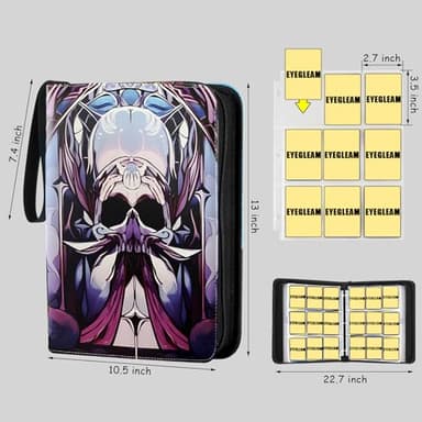 EYEGLEAM Card Binder for MTG/TCG,9 Pocket Trading Card Binder for YGO/PTCG,Holds 720 Cards,Collector Card Album for Standard Game Cards,Toys Gifts(Purple) - Image 2