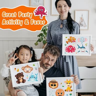 Aowplc 48 Sheets Make-a-Face Animal Stickers Mix and Match for Kids Party Favors Supplies Activities Crafts - Image 7