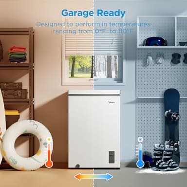 Midea MERC04C4BAWW 3.5 Cubic Feet Chest Freezer, Cu.ft-Convertible, White - Image 4