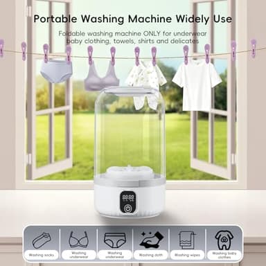 Portable Washing Machine, 2025 Upgraded Mini Washer, 4000mAh Rechargeable Cordless Washing-Machine, Deep Cleaning Underwear Small Clothes,Suitable for Solo Living, Travel, Apartment, Hotel and camping - Image 2