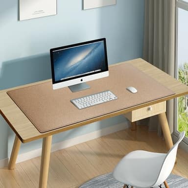 Mydours Dual-Sided Desk Pad, 40" x 20"Large Mouse mats Cork & PU Leather for Office and Home Work, Waterproof Desk Mats on The Top of Desks (Burgundy) - Image 5