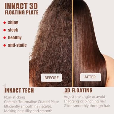 NITION Ceramic Tourmaline Hair Straighteners LCD Flat Iron MCH Fast Heating Up. Healthy Home Straightening Styling Tools with Travel Pouch Bag. 265-450°F Adjustable. 1" Smooth 3D Plate. Dual Voltage - Image 3