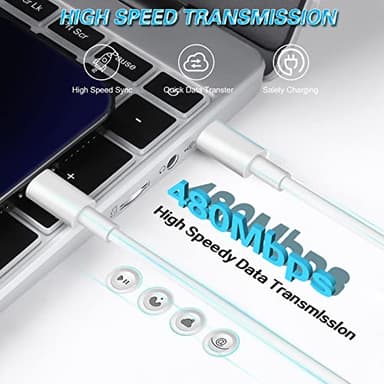 iPhone 14 Super Fast Charger,Dual Port USB C Chargers,iPhone Charger Fast Charging Block,Quick Apple USB C Wall Adapter Plug,2Pack Type C Lightning Cable For iPhone 14/13/12/11/ProMax/MiNi/XR/SE/8Plus - Image 6