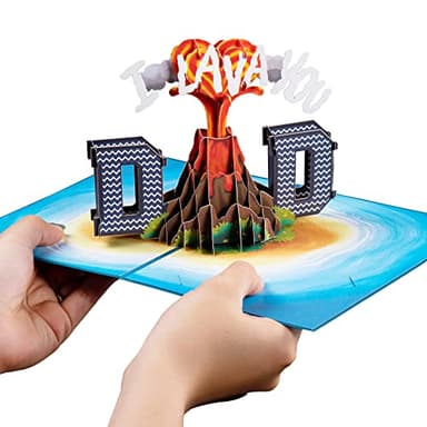 Paper Love 3D Fathers Day Card Pop Up, I Lava You Dad, Gift for Dad, Husband, Son, Anyone - 5" x 7" Cover - Includes Envelope and Note Tag - Image 3