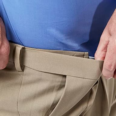 Haggar Mens Premium Comfort Classic Fit Pleat Front Reg. And Big & Tall Sizes Dress Pants, Medium Khaki, 34W X 34L US - Image 4