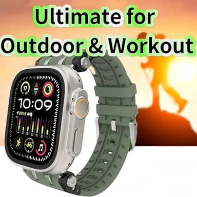Waterproof for Apple Ultra 2 Watch Band Men Women 49mm, Hypoallergenic for Apple Watch Sport Bands Series 10 9 8 7 SE 46mm 45mm 44mm, Designer Wristband, Workout Running Swimming (Gray) - Image 3