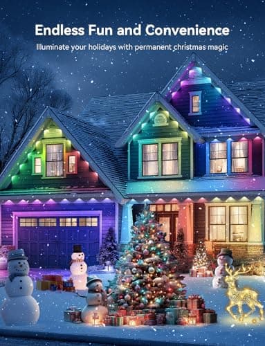 Permanent Outdoor Lights for House, RGB+IC IP67 Waterproof Smart Eave Lights 200ft with 100 LED, Eternity Lighting for Holiday Daily Decor, Work with Remote, APP - Image 3