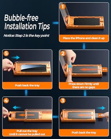 UNBREAK TOP 9H+ Glass 2+2 Packs for iPhone 17 Pro Screen Protector with Camera Lens Protector [Zero Bubble, Auto-Dust Removal] [10X Military Protection]17 Pro 6.3'' Tempered Glass Full Edge Coverage - Image 8