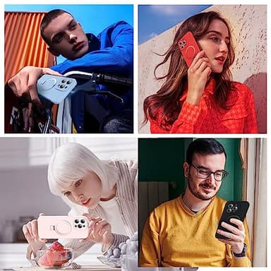 SKYLMW Designed for iPhone 14 Pro Case with Magnetic Invisible Stand Compatible with Mag-Safe Military Drop Tested Shockproof Silicone Phone Cases for Women Men 6.1'', Pink - Image 6