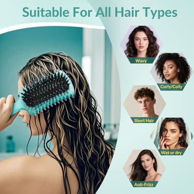 Curl Defining Brush, Curly Hair Brush Products for Effortlessly Detangling Shaping and Styling Women's Men's Curls on All Wet or Dry Hair Types, Reduces Frizz - Image 3