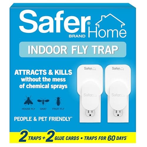 Safer Home Indoor Plug-in Fly Trap - SH502-2SR - Effective Fruit Fly Traps for Indoors, Gnat Traps for House Indoor, 800 Total Sq Ft Protection - 2 Devices + 2 Glue Cards - Image 1