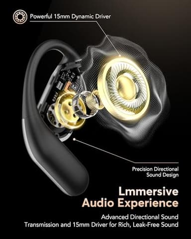 EUQQ Ultra Open-Ear-Headphones Wireless Bluetooth - Ergonomic Pro Bone Conduction Earbuds with Soft, Airy Silicone Design, Over-The-Ear Earbuds for Running, Sports, Fitness and Workouts, Charcoal - Image 6