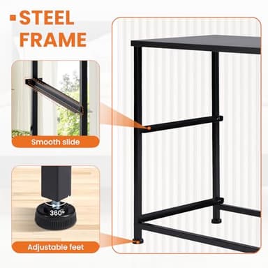 Sweetcrispy Nightstand with 2 Storage Drawers, 20" Height End Table Small Bed Side Furniture, Wooden Top Fabric Cabinet Kids Night Stand Mini Dresser for Bedroom, Closet, Entryway, College Dorm - Image 4