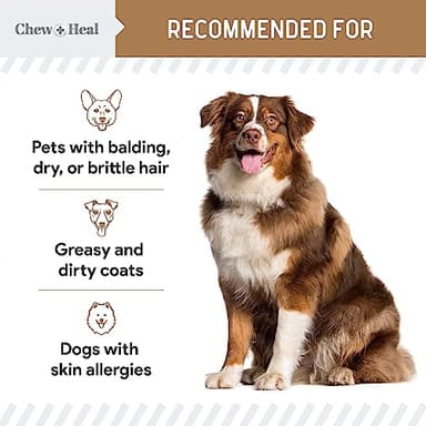 Omega for Dogs - 180 Delicious Soft Chews - Salmon Oil Treats for Skin and Coat, Itch Relief - Fish Oil Blend of Essential Fatty Acids, Omega 3, 6, and 9, and Vitamins - Peanut Butter Flavor - Image 5
