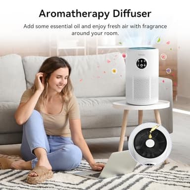 Air Purifiers for Home Pets Large Room Up to 1360 Ft², Tailulu D10 HEPA Air Purifiers for Bedroom with 15dB Sleep Mode, Air Filter for Pet Dander Smoke Odor Dust Pollen with Timer Fragrance Sponge - Image 7