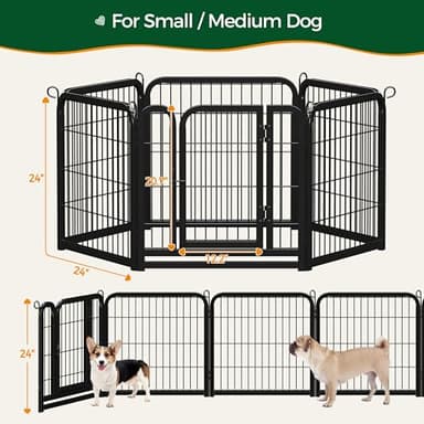 Yaheetech Dog Playpen Outdoor, 24 inch 6 Panels Dog Pen Indoor Heavy Duty Puppy Exercise Pen Metal Pet Fence for RV Camping/Yard/Garden - Image 6