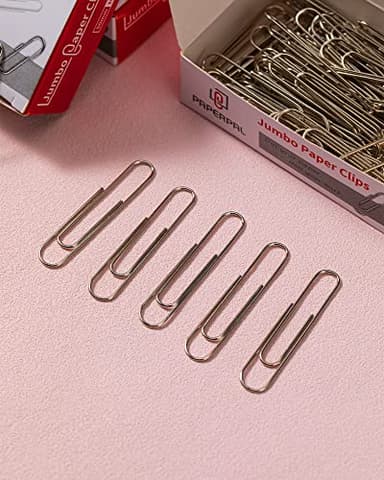 PAPERPAL Paperclips for Office School & Personal Use, Jumbo Smooth Paper Clip (2"), 1000 Large Paper Clips (10 Boxes of 100 Each), Silver - Image 6