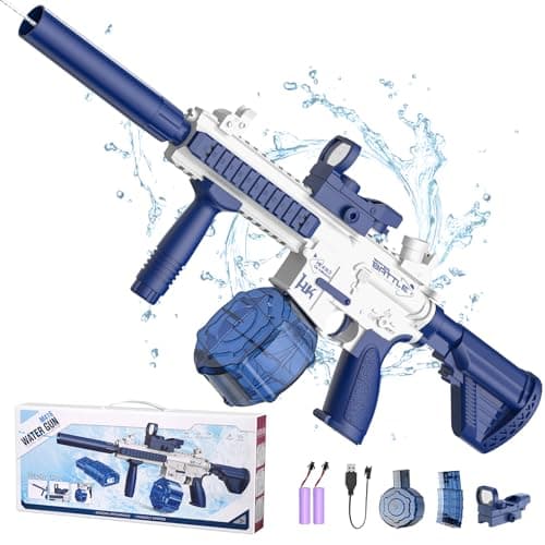 Electric Water Gun,Squirt Gun Toy,Automatic Water Gun Long Range Blaster Up to 32 FT,Outdoor Pool Party Shooting Game Toy with 2 Water Tanks & 2 Kits Batteries,Ideal Summer Gift for Kids & Adults. - Image 1