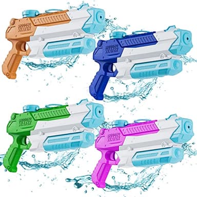 WOLKEK Water Guns for Kids Adults, 4 Pack 400CC Long Range High Capacity Squirt Guns Toy, Pool Toys Water Toys for Swimming Pool Beach Sand Outdoor, Summer Gifts for Boys Girls - Image 2