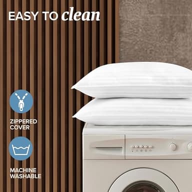 Beckham Hotel Collection Queen Size Memory Foam (Adjustable Fill) Bed Pillows Set of 2 - Cooling Shredded Foam Pillow for Back, Stomach or Side Sleepers - Image 8