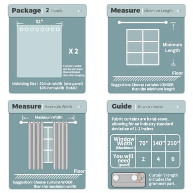 BGment Room Darkening Curtains 120 Inches Long - Grommet Thermal Insulated Drapes Window Treatment Curtains for Bedroom, 2 Panels, 52 x 120 Inch, Grass Green - Image 6