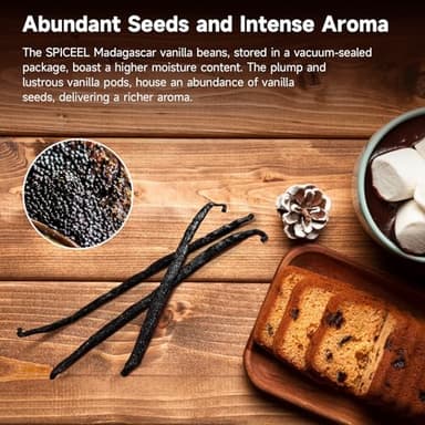 SPICEEL Organic Madagascar Vanilla Beans Grade A Vanilla Pods for Making Extract, Whole Vanilla Beans for Baking, Gluten Free, Non-GMO, Kosher, 25 Counts - Image 2