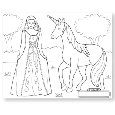 Melissa & Doug Jumbo 50-Page Kids' Coloring Pad - Horses, Hearts, Flowers, and More Princess Large Coloring Book for Ages 3+ - FSC-Certified - Image 4