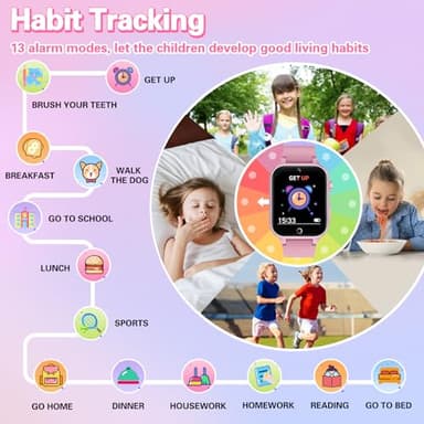 Kids Smart Watch Girls Gift for Girl Aged 6-12, HD TouchScreen Kids Watch with 26 Games Video Camera Music Pedometer Audiostory Learn Card Educational Toys Birthday Gifts for Girls Ages 5 6 7 8 9 - Image 3