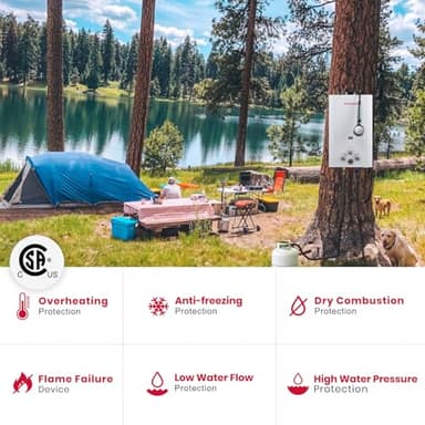 GASLAND 2.64 GPM Propane Tankless Water Heater with Pump & Pipe Strainer for Camping and Off Grid Cabins, 10L Outdoor On Demand Hot Water Heater - Image 5