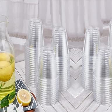 TashiBox 100 Count - 16 Ounce Plastic Cups, Ice Coffee Cups To Go - Crystal Clear PET Party Cups - Image 9