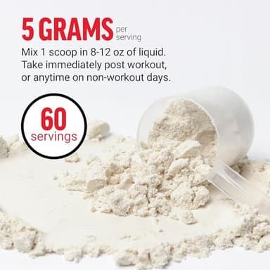 Force Factor Creatine Monohydrate Powder, 5g Micronized Dose to Support Muscle Growth, Strength, Recovery, Cognitive Health & Memory, Unflavored, 60 Servings - Image 4