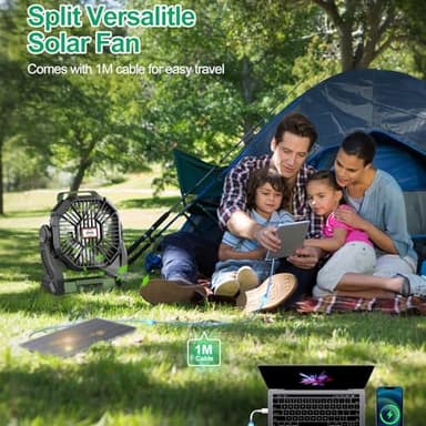 CONBOLA 25400mAh,Camping Fan, Portable Fans Rechargeable 9-Inch Battery Powered (180Hrs) LED Lantern, USB C Battery Beach Fan. - Image 3