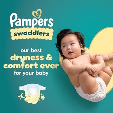 Pampers Swaddlers Disposable Baby Diapers Size 1, 198 Count with Sensitive Water Based Baby Wipes 12 Flip-Top Packs (1008 Wipes Total) - Image 7