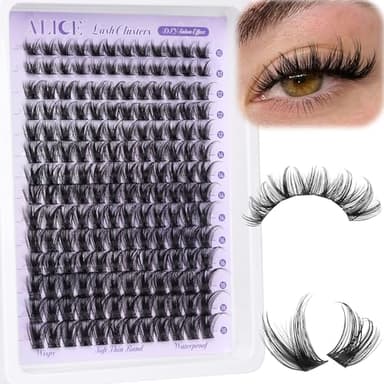 ALICE Lash Clusters Wispy Eyelash Clusters 10-18mm 168pcs Cluster Eyelash Extensions Natural Volume Lash Extensions DIY Individual Lashes Clusters with Soft Thin Band - Image 1