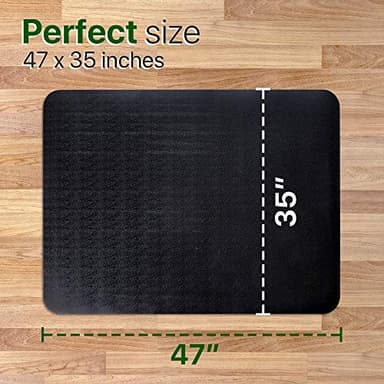 Office Rolling Chair Mat for Hardwood and Tile Floor, Black, Anti-Slip, Non-Curve, Chair Mat Best for Under The Computer Desk, 47 x 35 Rectangular Non-Toxic Plastic Protector, Not for Carpet - Image 6