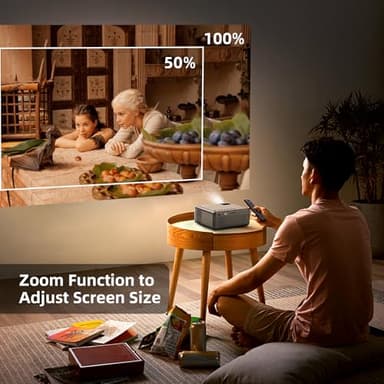 FUDONI Projector with WiFi and Bluetooth 4K Supported, Upgraded Outdoor Movie Projectors Native 1080P FHD, Video Proyector for Home Theater, Compatible w/HDMI/USB/iOS/Android/Windows/TV Stick - Image 8