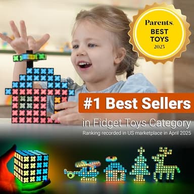 TOSY Magnet Cube 4x4 - 560 Magnets, 70 Blocks, 8 in 1 Toy: Puzzle Cube Game, Creative Building Blocks, Transformable Fidget Spinner, Infinity Cube, Magnet Tiles, UV Flashlight, Glowing STEM/STEAM Toy - Image 2