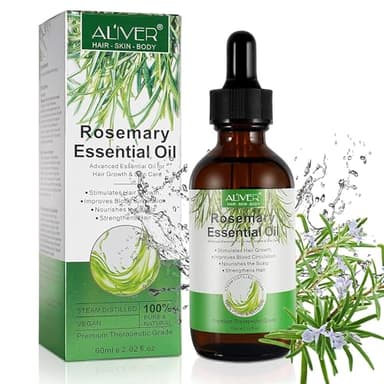 Rosemary Oil for Hair Growth, 100% Pure Organic Rosemary Oil for Eyebrow and Eyelash, Nourishes The Scalp, Improves Blood Circulation,Rid of Itchy & Dry Scalp 60ml - Image 1