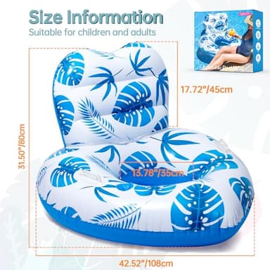 Etegow [2025 New Model] Inflatable Unibody Pool Lounger Float with Cup Holders and Handle, Ideal Pool Toys for Beach,Lakes, Rivers,Water Party Beach Vacation Essentials - Image 7