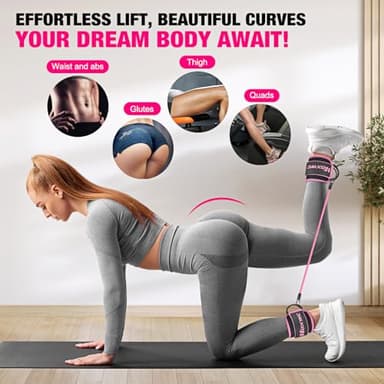 HOXWC Ankle Resistance Bands with Cuffs, Ankle Bands for Working Out, Ankle Resistance Band for Leg, Booty Workout Equipment for Kickbacks Hip Fitness Training, Exercise Bands for Butt Lift Women - Image 2