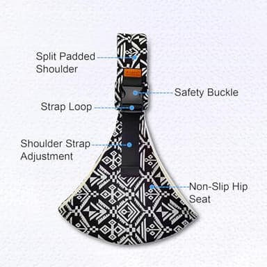 Baby Sling Carrier Newborn to Toddler Adjustable One-Shoulder Design with Hip Seat Support, Labor-Saving Baby Wraps Carrier 10-30 lbs(Blue) - Image 3