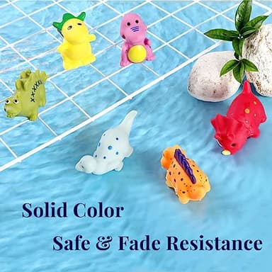 XY-WQ Bath Toys No Hole, for Infants 6-12& Toddlers 1-3, No Hole Bathtub Toys (Dinosaur, 6 Pcs with Mesh Bag) - Image 4