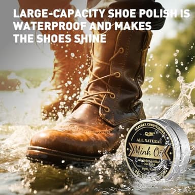 CHMI 5.29 oz Mink Oil for Leather Boots, 3-in-1 Leather Cleaner and Conditioner, All-Natural Waterproof Formula, Mink Oil Leather Conditioner for Restore Shoes, Jacket, Hat, Sofa, Wallet - Image 7