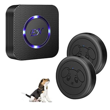 EverNary Dog Door Bell, Wireless Doggie Doorbells for Potty Training, Door Bell for Dogs to Go Outside, Dog Bells to with 1 Receiver and 2 Waterproof Transmitters (Black) - Image 1