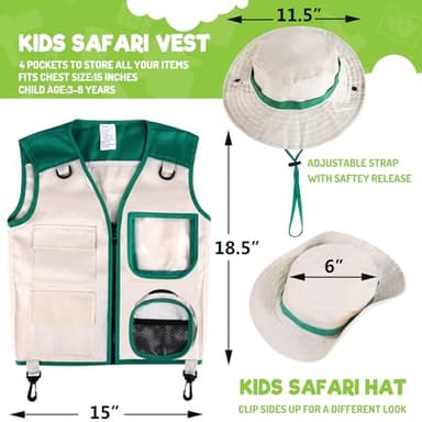 GINMIC Kids Explorer Kit & Bug Catching Kit, 16 Pcs Outdoor Exploration Safari Kit for Kids Camping with Binoculars, Adventure, Hunting, Hiking, Educational Toy Gift for 3-12 Years Old Boys Girls - Image 4